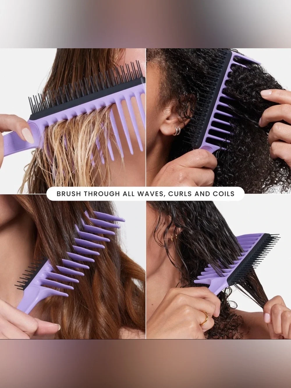 Tangle Teezer The Wide Tooth Comb for Curly Hair One Size Lilac Brand New in Box